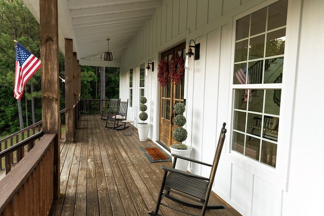 deck with covered porch