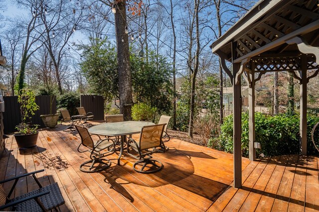 816 Dogwood Ln, Dalton, GA 30720 - wooden terrace with a gazebo and outdoor dining space