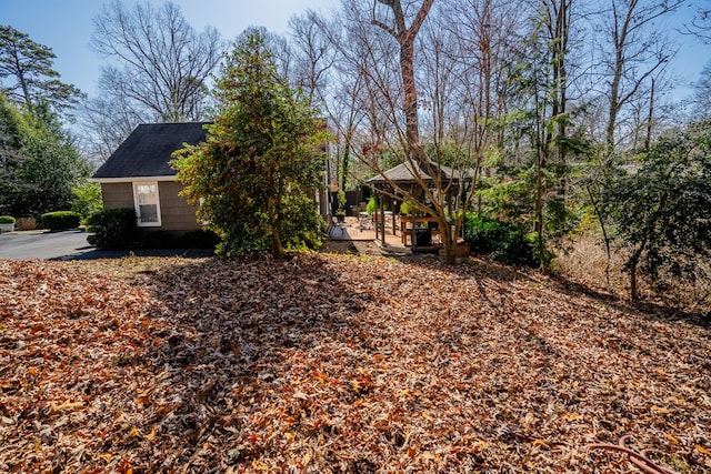 view of home's exterior with a gazebo