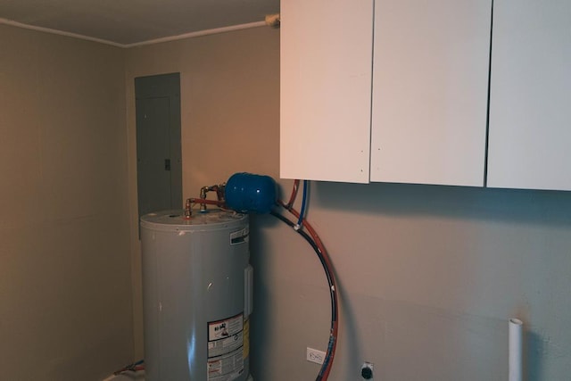 utilities featuring electric panel and electric water heater