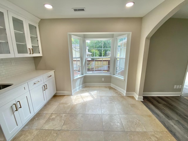 view of unfurnished dining area