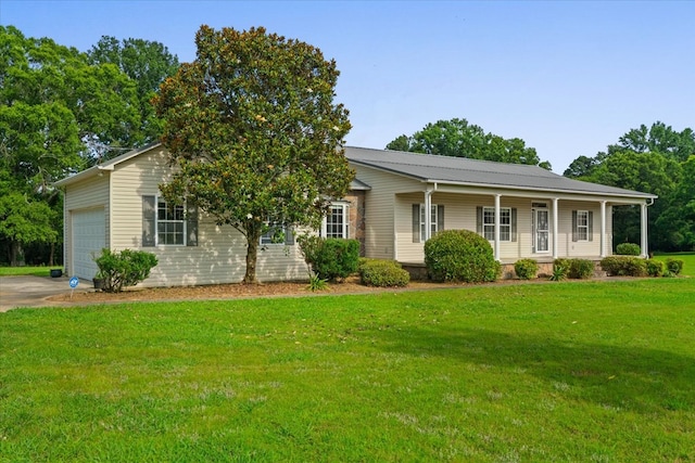 188 Valley Rd, Chatsworth, GA 30705 - ranch-style home featuring a garage, a front lawn, and concrete driveway