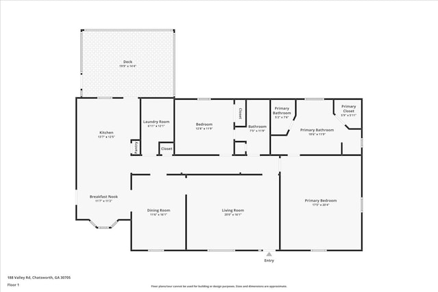 188 Valley Rd, Chatsworth, GA 30705 - view of floor plan / room layout
