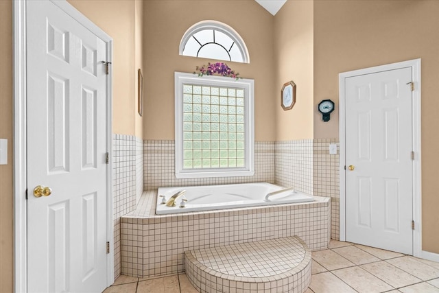 188 Valley Rd, Chatsworth, GA 30705 - full bathroom with tile patterned flooring, a garden tub, and wainscoting