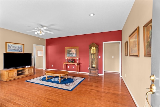 188 Valley Rd, Chatsworth, GA 30705 - living area featuring a ceiling fan and wood finished floors