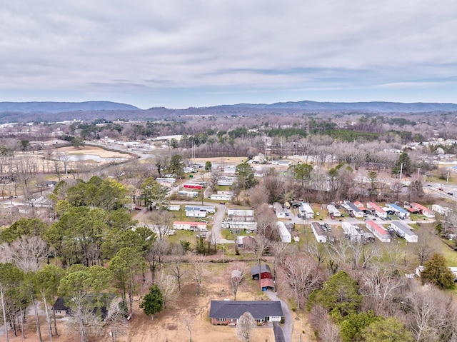 bird's eye view featuring a mountain view