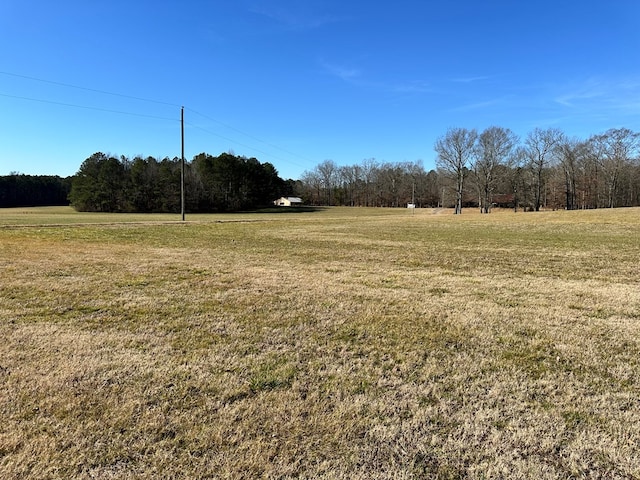 view of yard with a rural view