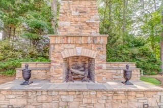 1603 Habersham Way, Dalton, GA 30720 - view of patio featuring an outdoor stone fireplace