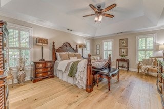 1603 Habersham Way, Dalton, GA 30720 - bedroom featuring wood finished floors, a raised ceiling, and ornamental molding