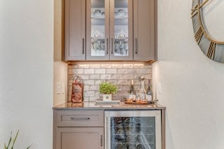 1603 Habersham Way, Dalton, GA 30720 - indoor dry bar with backsplash and beverage cooler