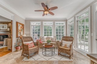 1603 Habersham Way, Dalton, GA 30720 - sunroom with ornamental molding and french doors