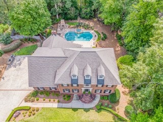 1603 Habersham Way, Dalton, GA 30720 - view from above of property with a pool area