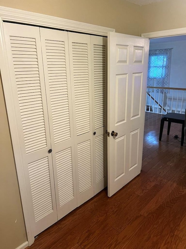 interior space featuring dark hardwood / wood-style flooring