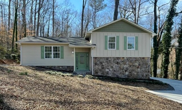 view of split level home