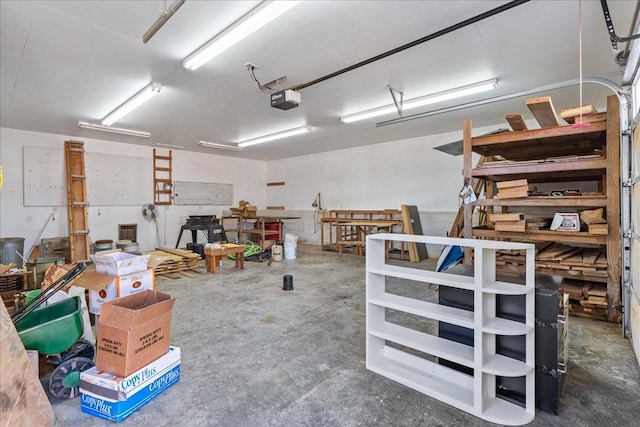 garage featuring a garage door opener