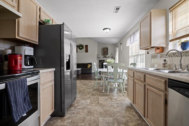 225 Shawn Ln, Chatsworth, GA 30705 - kitchen with a sink, appliances with stainless steel finishes, plenty of natural light, and under cabinet range hood