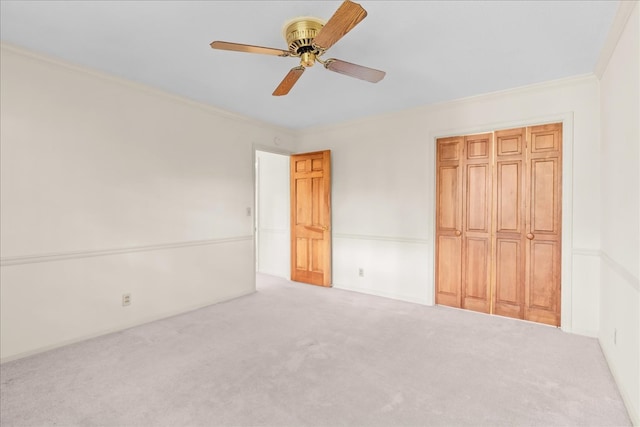 608 Brookview Ln, Dalton, GA 30720 - unfurnished bedroom with carpet floors, crown molding, a closet, and a ceiling fan