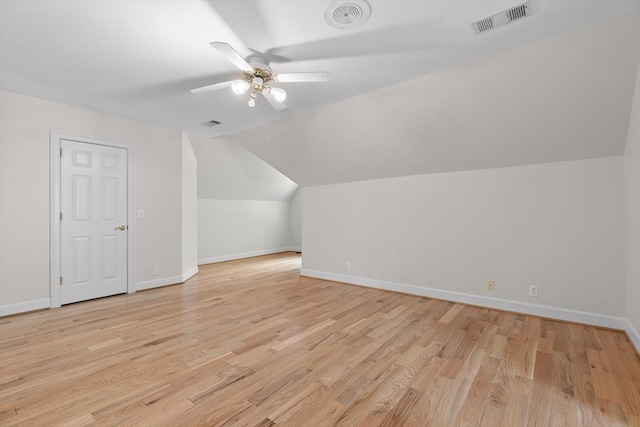 2001 Eagle Point Dr, Dalton, GA 30720 - additional living space with baseboards, light wood-type flooring, lofted ceiling, and a ceiling fan