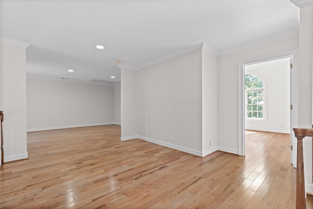 2001 Eagle Point Dr, Dalton, GA 30720 - empty room featuring ornamental molding, light wood-style flooring, baseboards, and recessed lighting