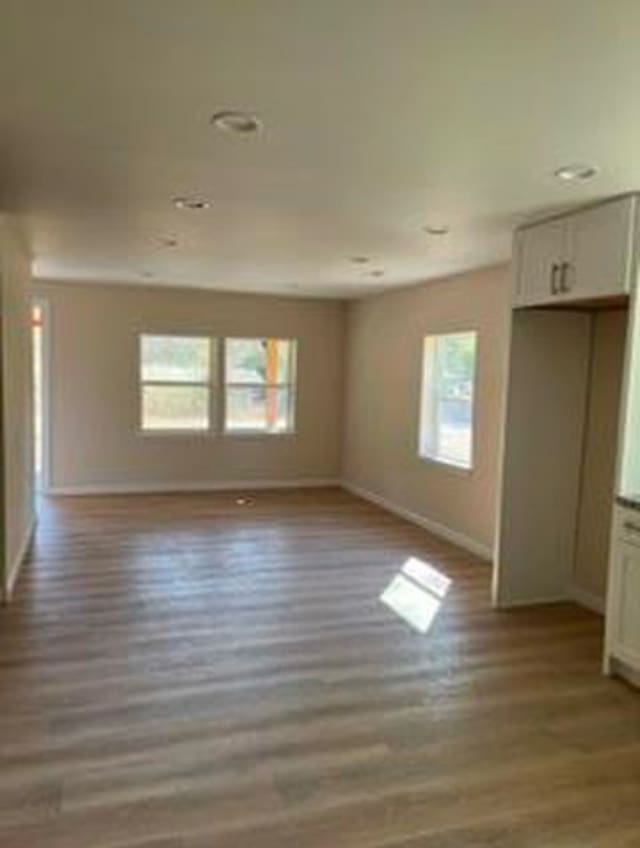 spare room with plenty of natural light and wood-type flooring