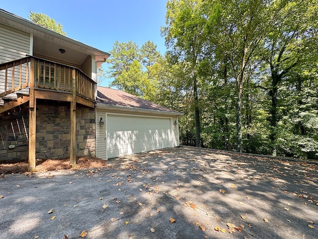 view of home's exterior with a garage