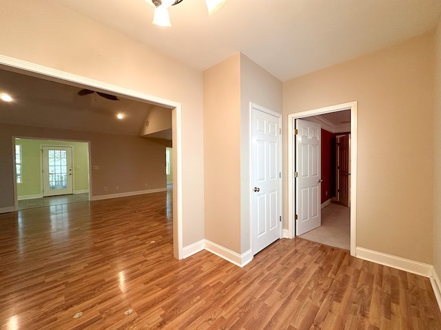 unfurnished room with hardwood / wood-style floors