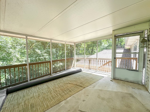 view of unfurnished sunroom