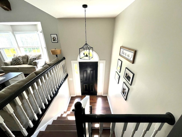 41 Magnolia Ct, Rydal, GA 30171 - foyer entrance with dark wood finished floors and a towering ceiling