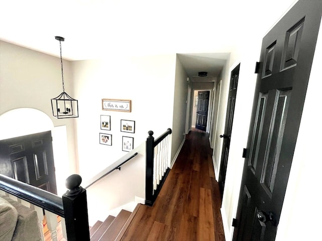 41 Magnolia Ct, Rydal, GA 30171 - hall featuring dark wood finished floors and an upstairs landing