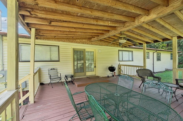 183 Long Hollow Rd, Rock Spring, GA 39736 - wooden terrace with outdoor dining area
