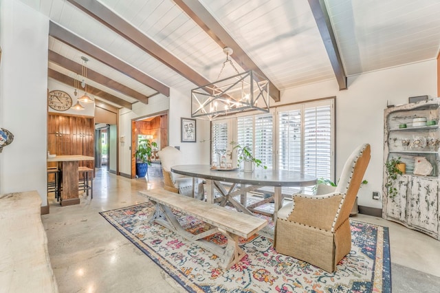 1301 Morton Dr, Dalton, GA 30720 - dining space featuring a chandelier and finished concrete flooring