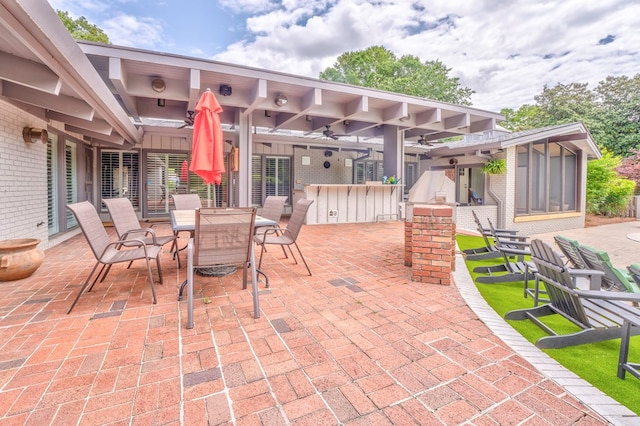1301 Morton Dr, Dalton, GA 30720 - view of patio / terrace with outdoor dining space and ceiling fan