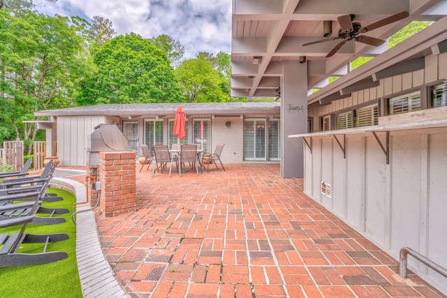 1301 Morton Dr, Dalton, GA 30720 - view of patio featuring a ceiling fan and outdoor dining area