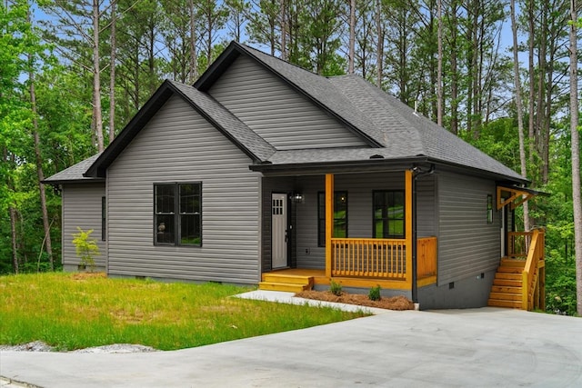 3005 Crystal Mark Ln, Dalton, GA 30721 - view of front of house with crawl space, a porch, and a shingled roof