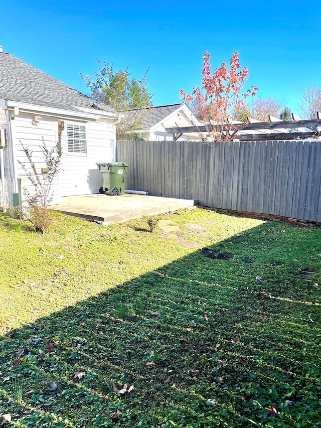 view of yard featuring a patio area