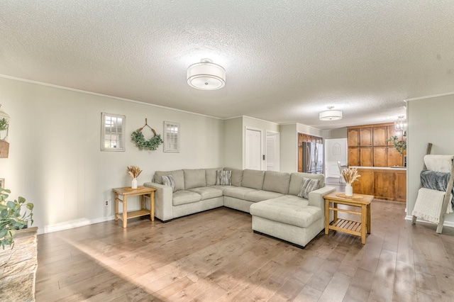 432 Castle Rd, Dalton, GA 30720 - living room featuring crown molding, wood-type flooring, and a textured ceiling