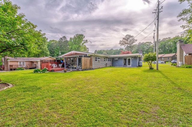 1164 Holly Grove Cir, Dalton, GA 30720 - view of yard featuring a wooden deck and french doors