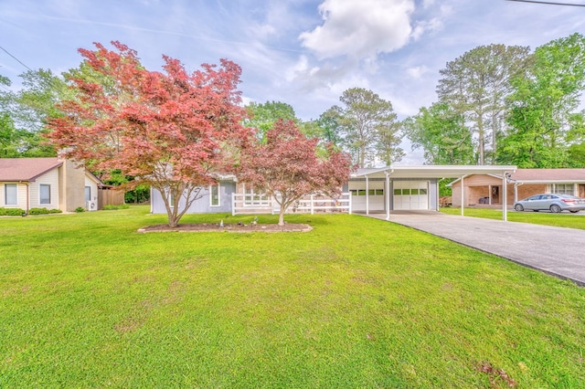 1164 Holly Grove Cir, Dalton, GA 30720 - view of front of property featuring driveway, a front yard, and an attached carport