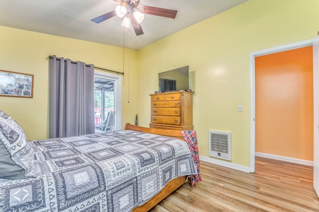 1164 Holly Grove Cir, Dalton, GA 30720 - bedroom with wood finished floors, baseboards, visible vents, ceiling fan, and access to outside