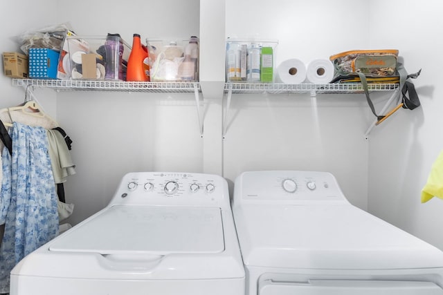 laundry room featuring washer and dryer