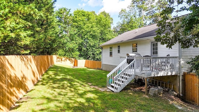 478 Dedmon Rd, Ringgold, GA 30736 - fenced backyard with stairs and a deck