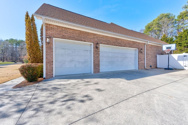 view of garage