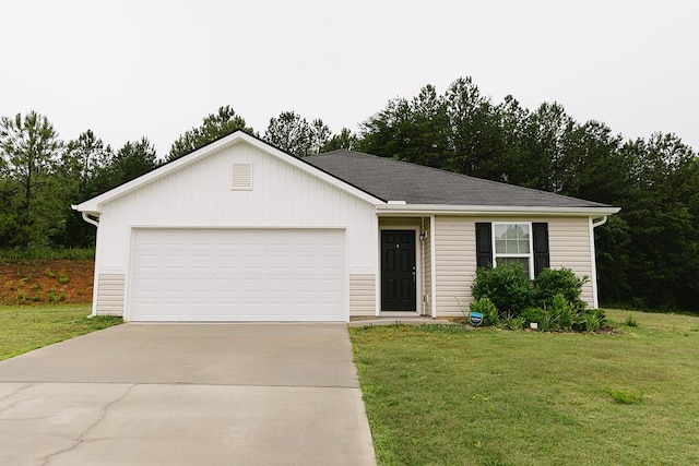 283 Parkland Way, Chatsworth, GA 30705 - ranch-style home with a front lawn, driveway, and an attached garage