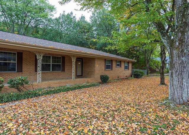 view of single story home