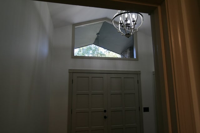 interior details with a notable chandelier