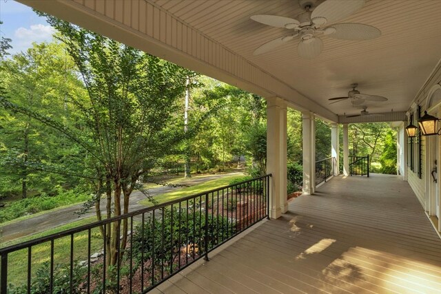 299 Charlotte Dr, Dalton, GA 30720 - wooden porch featuring ceiling fan