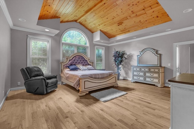 299 Charlotte Dr, Dalton, GA 30720 - bedroom featuring wooden ceiling, light wood finished floors, and vaulted ceiling