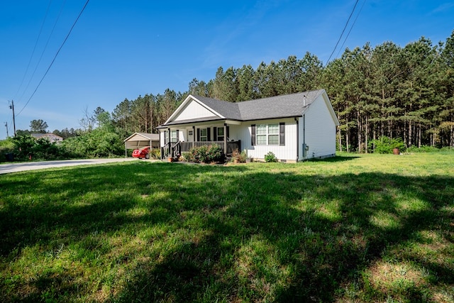 2549 Prospect Rd, Dalton, GA 30721 - view of front of property featuring a porch, a front lawn, and a carport