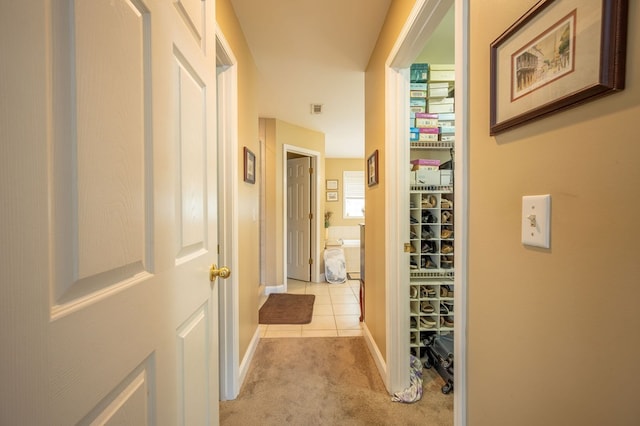 1730 Brighton Way, Dalton, GA 30720 - hall with light colored carpet, light tile patterned floors, and baseboards