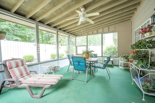 1730 Brighton Way, Dalton, GA 30720 - sunroom featuring a ceiling fan, outdoor dining area, and vaulted ceiling